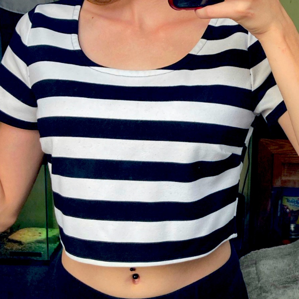 Striped forever 21 crop top.